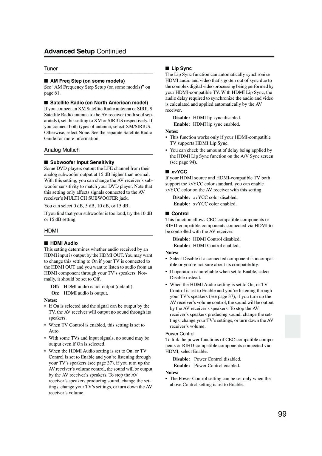 Onkyo SR805 instruction manual Analog Multich 