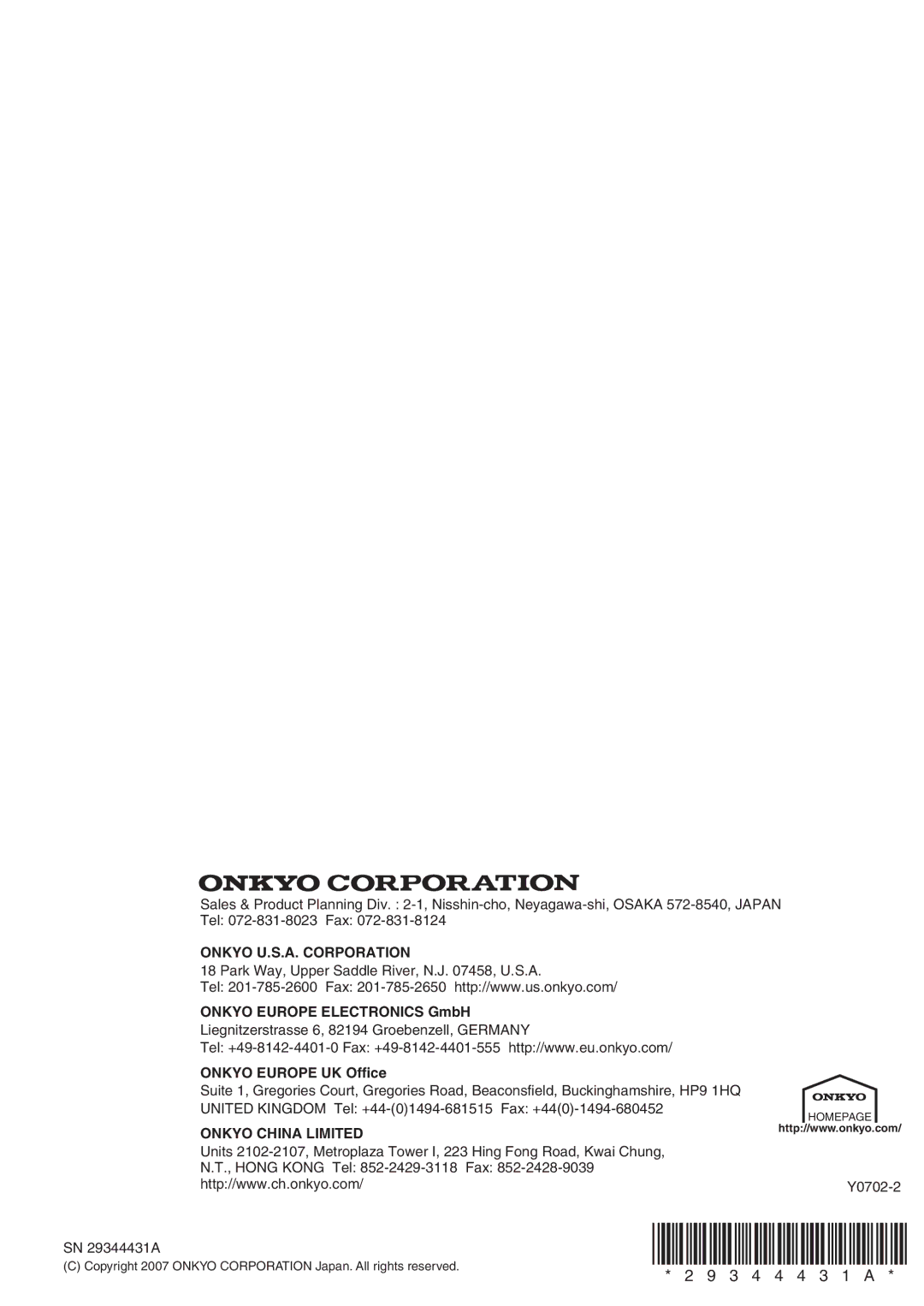 Onkyo T-4355 instruction manual 3 4 4 4 3 1 a 