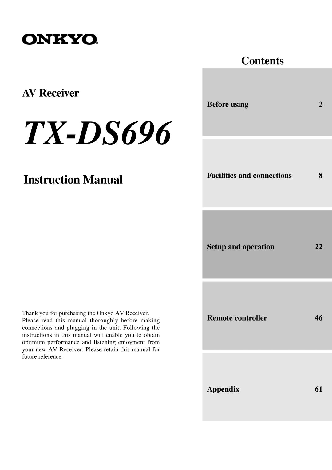 Onkyo TX-DS696 appendix 