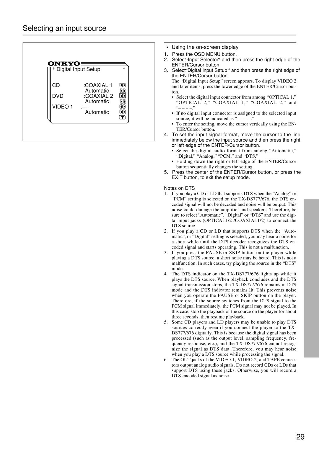 Onkyo TX-DS676, TX-DS777 instruction manual Coaxial 