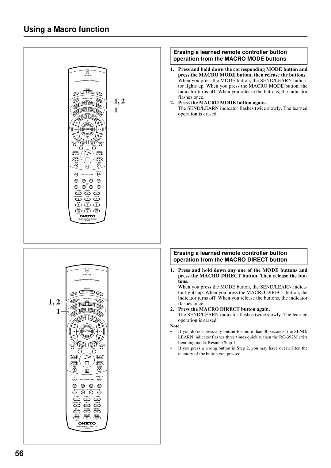 Onkyo TX-DS777, TX-DS676 instruction manual Press the Macro Direct button again 