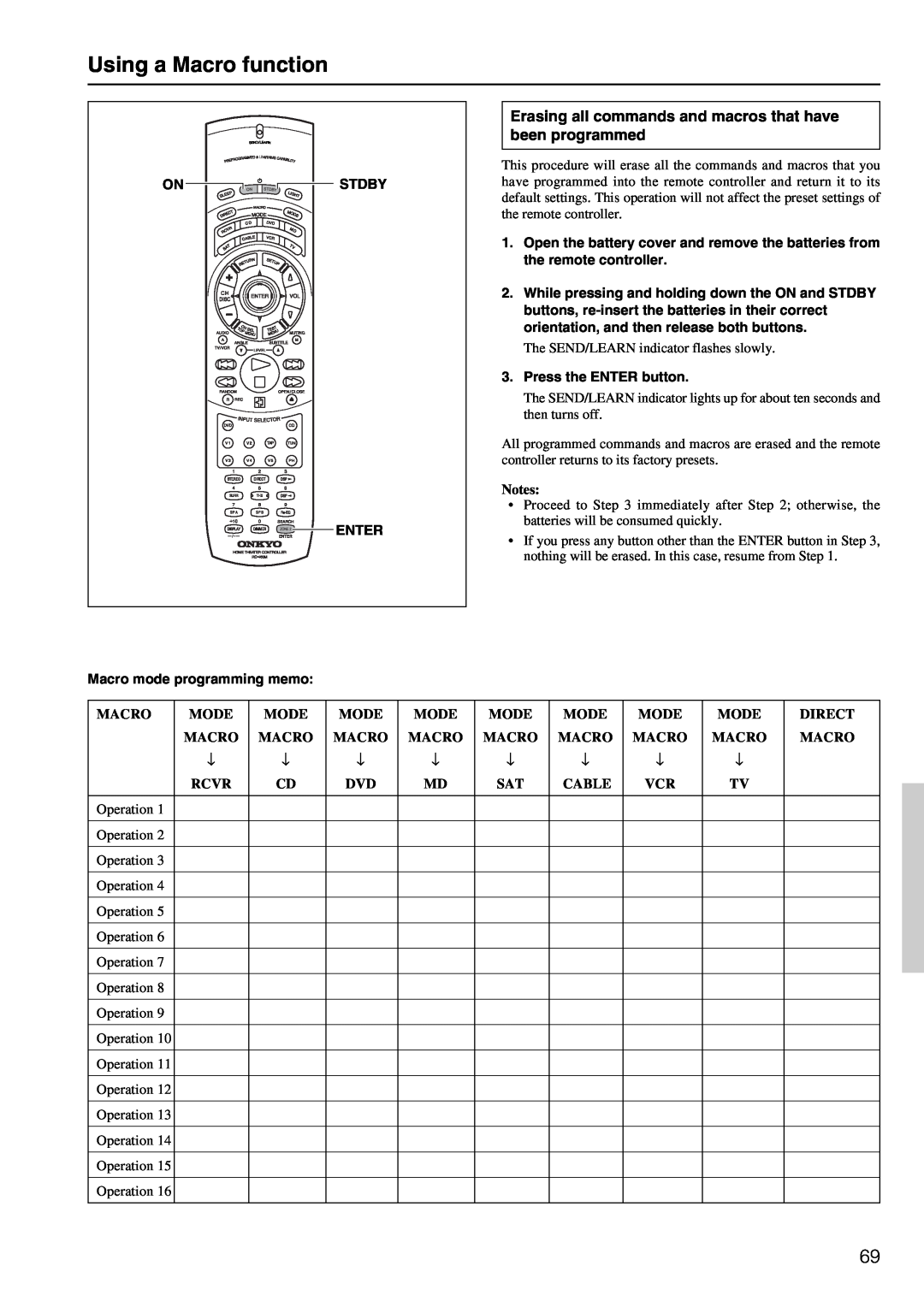 Onkyo TX-DS898 instruction manual Using a Macro function 