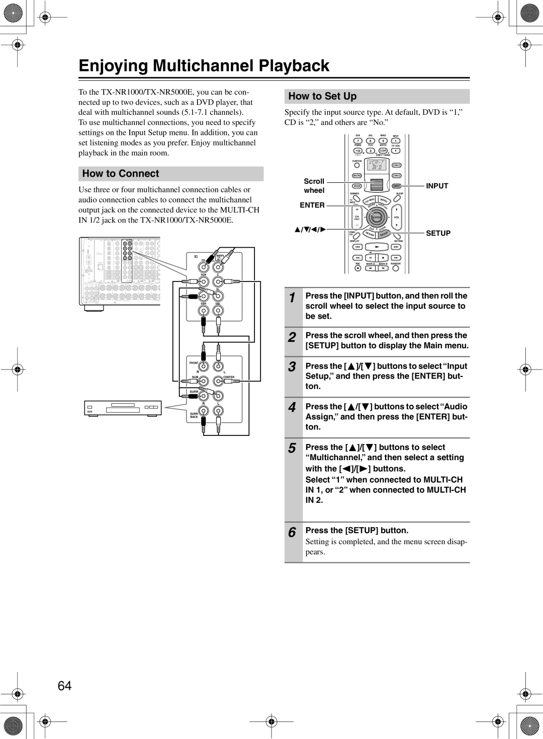 Onkyo TX-NR1000 instruction manual Enjoying Multichannel Playback, How to Connect, How to Set Up 