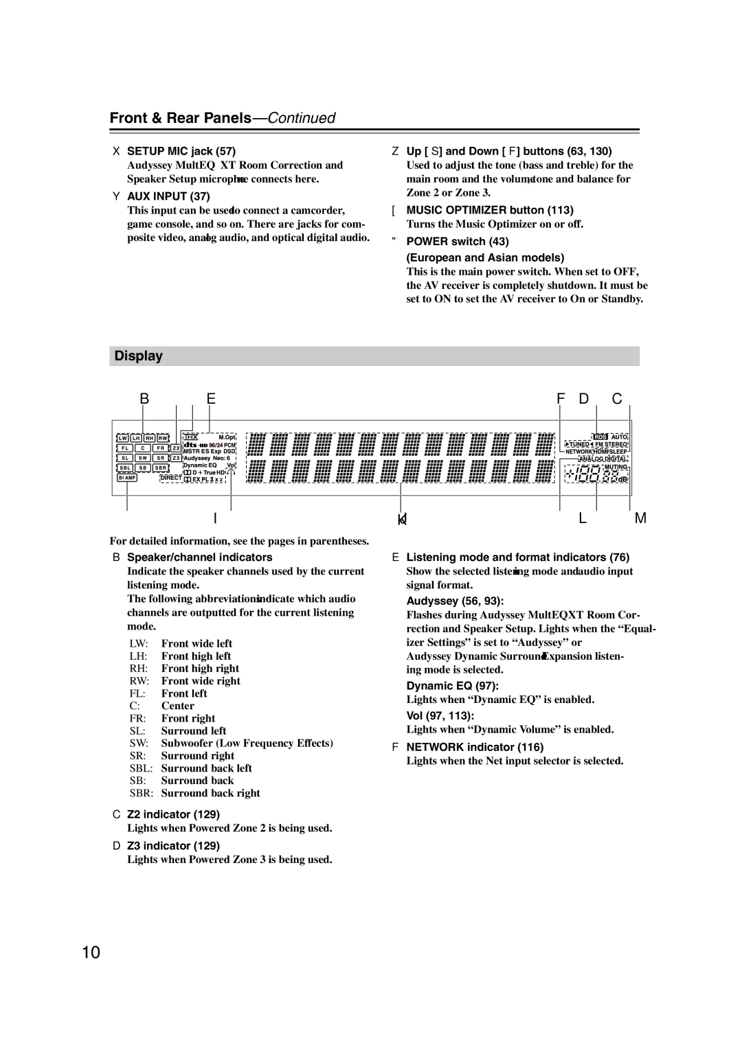 Onkyo TX-NR1007 instruction manual Display 