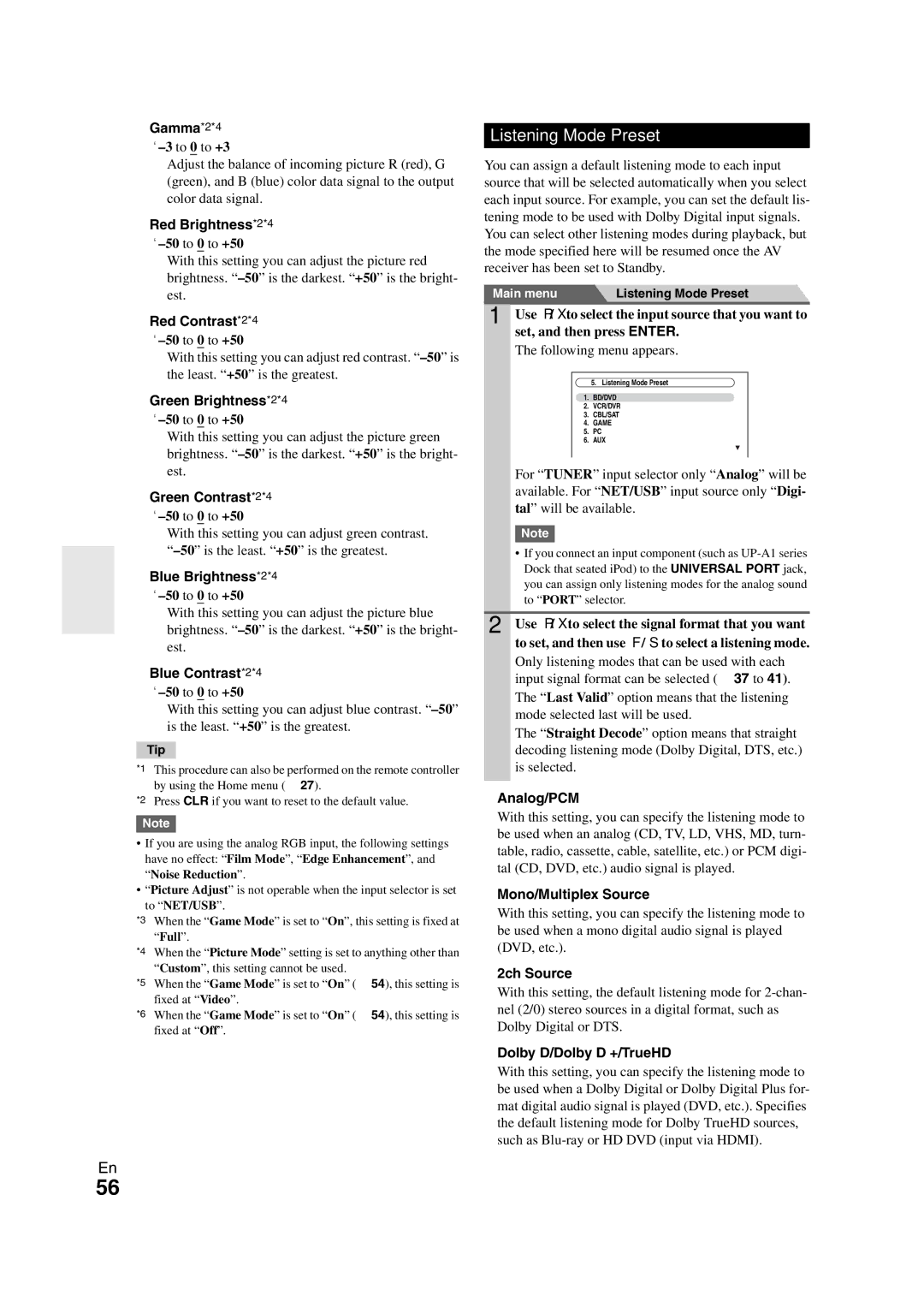 Onkyo TX-NR1008 instruction manual Listening Mode Preset 