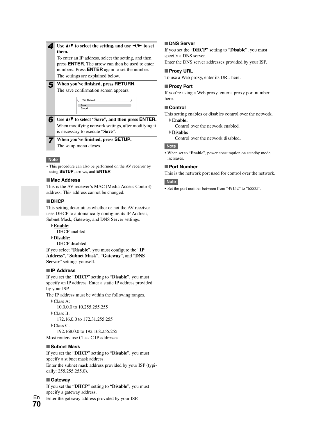 Onkyo TX-NR1008 instruction manual Dhcp 