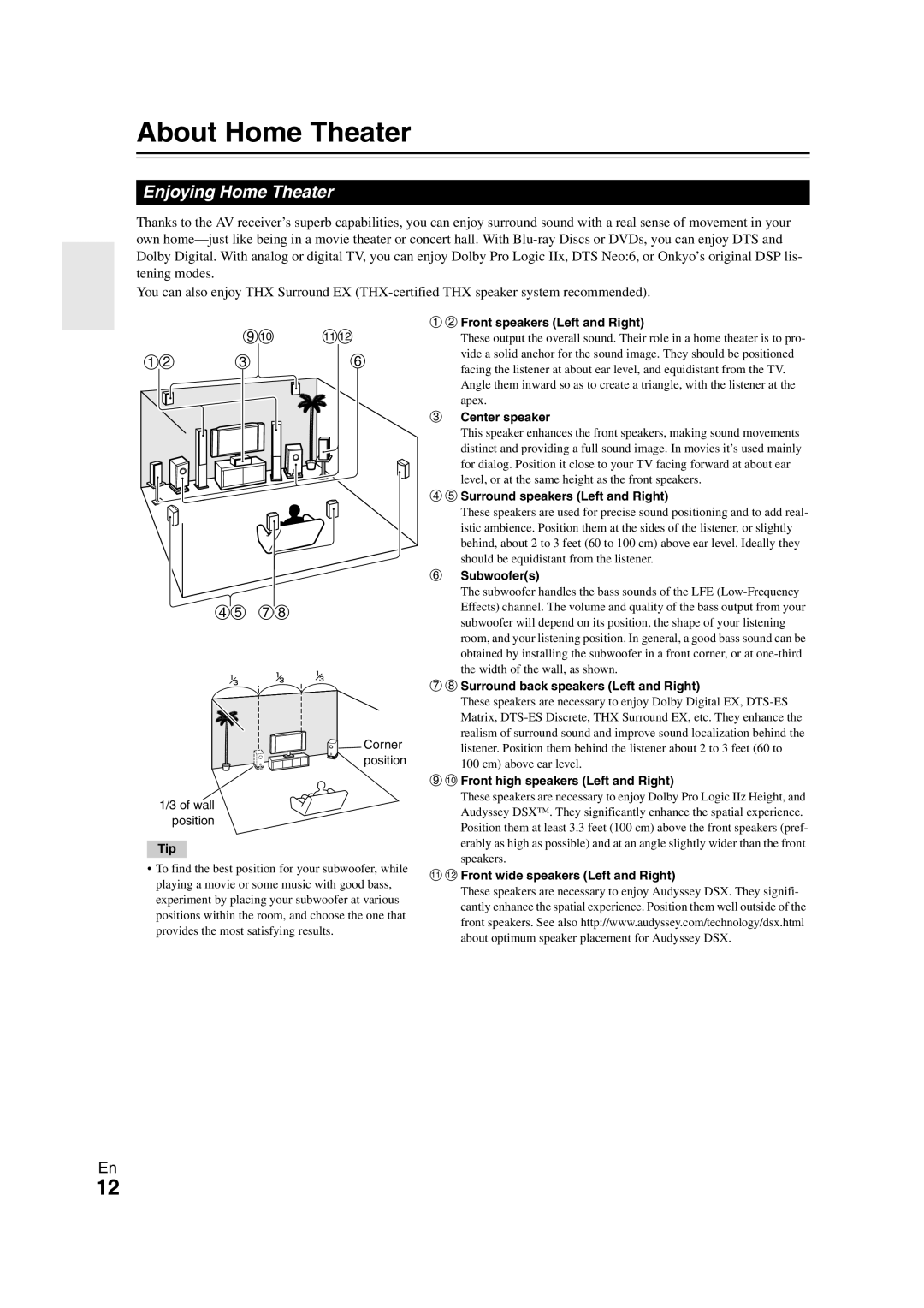 Onkyo TX-NR1008 instruction manual About Home Theater, Enjoying Home Theater, ij kl, de gh 