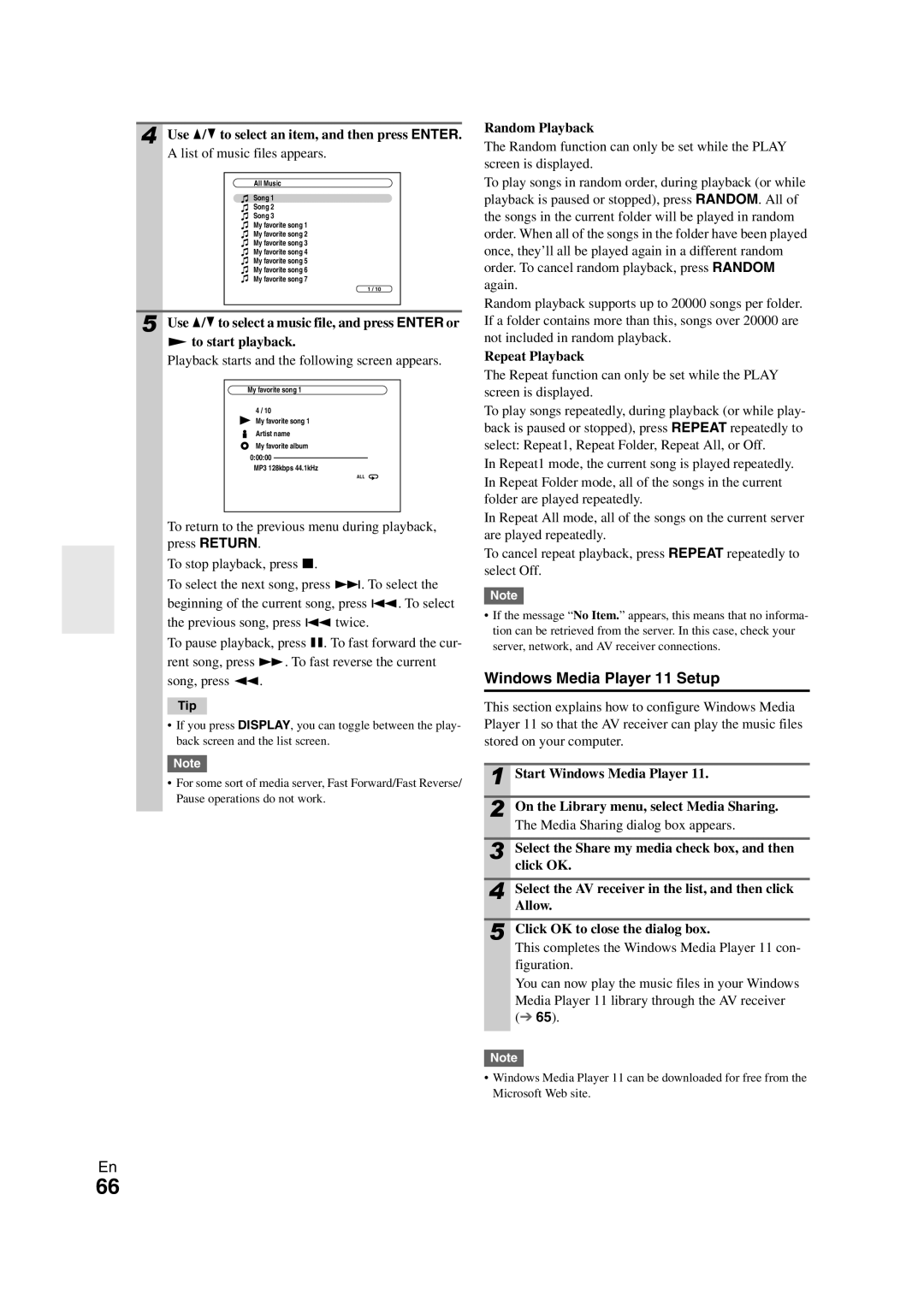 Onkyo TX-NR1008 instruction manual Windows Media Player 11 Setup 