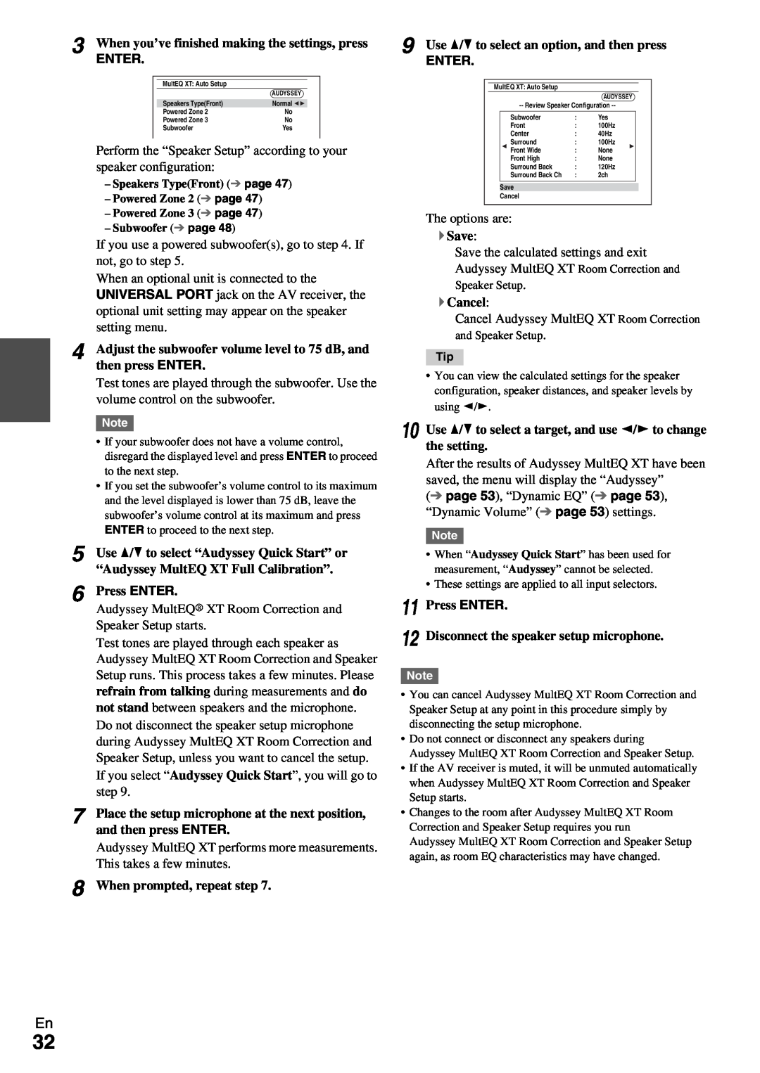 Onkyo TX-NR1009 instruction manual When you’ve finished making the settings, press, Enter 