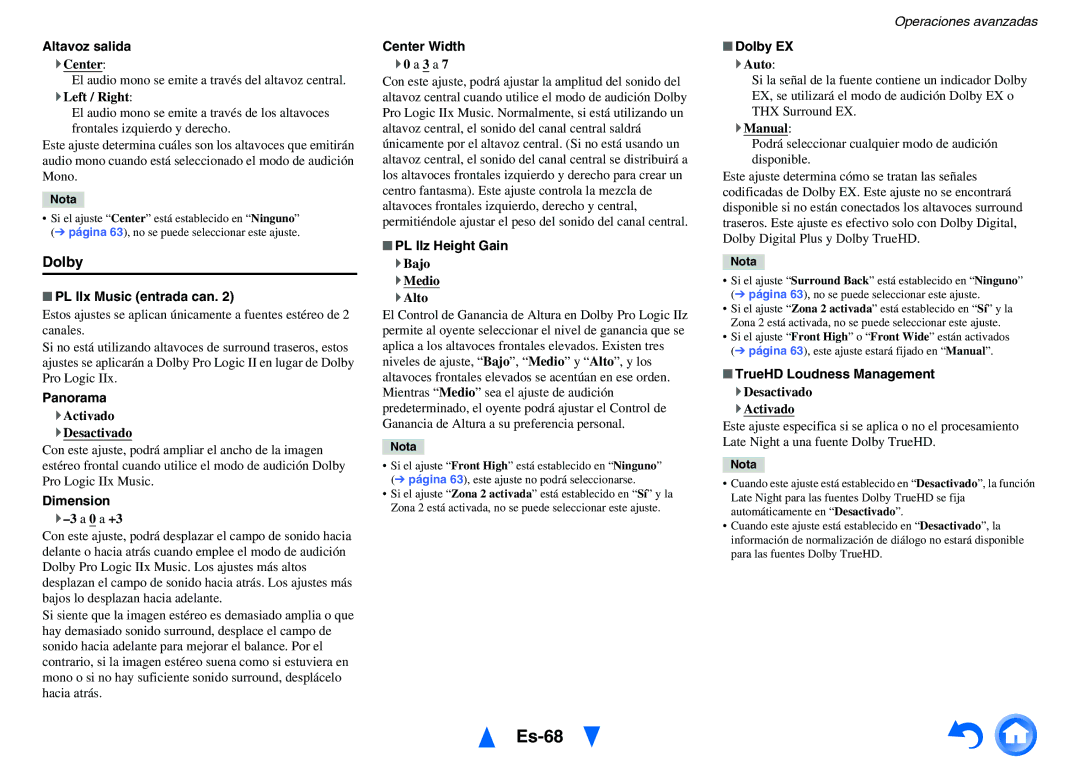 Onkyo TX-NR1010 manual Es-68, Dolby 