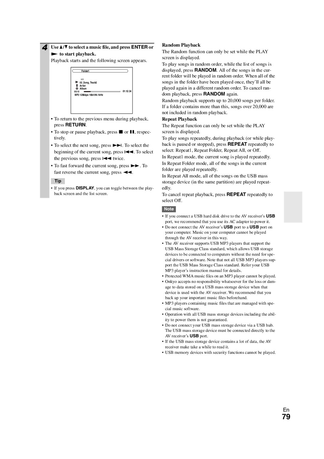 Onkyo TX-NR3008 instruction manual Folder1 02SongTrack2 Artist Album 011234 