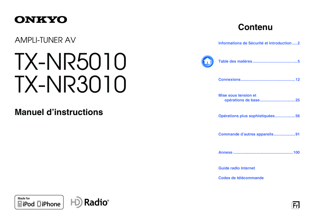 Onkyo instruction manual TX-NR5010 TX-NR3010 