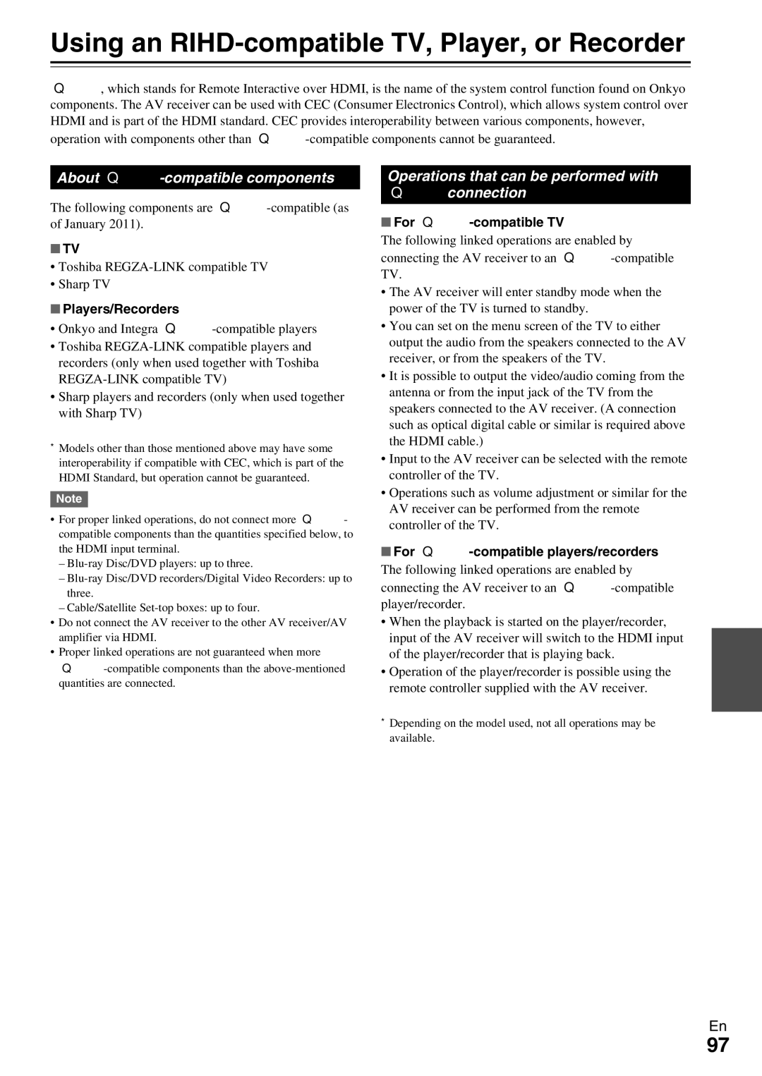 Onkyo TX-NR5009 instruction manual Using an RIHD-compatible TV, Player, or Recorder, About p-compatible components 