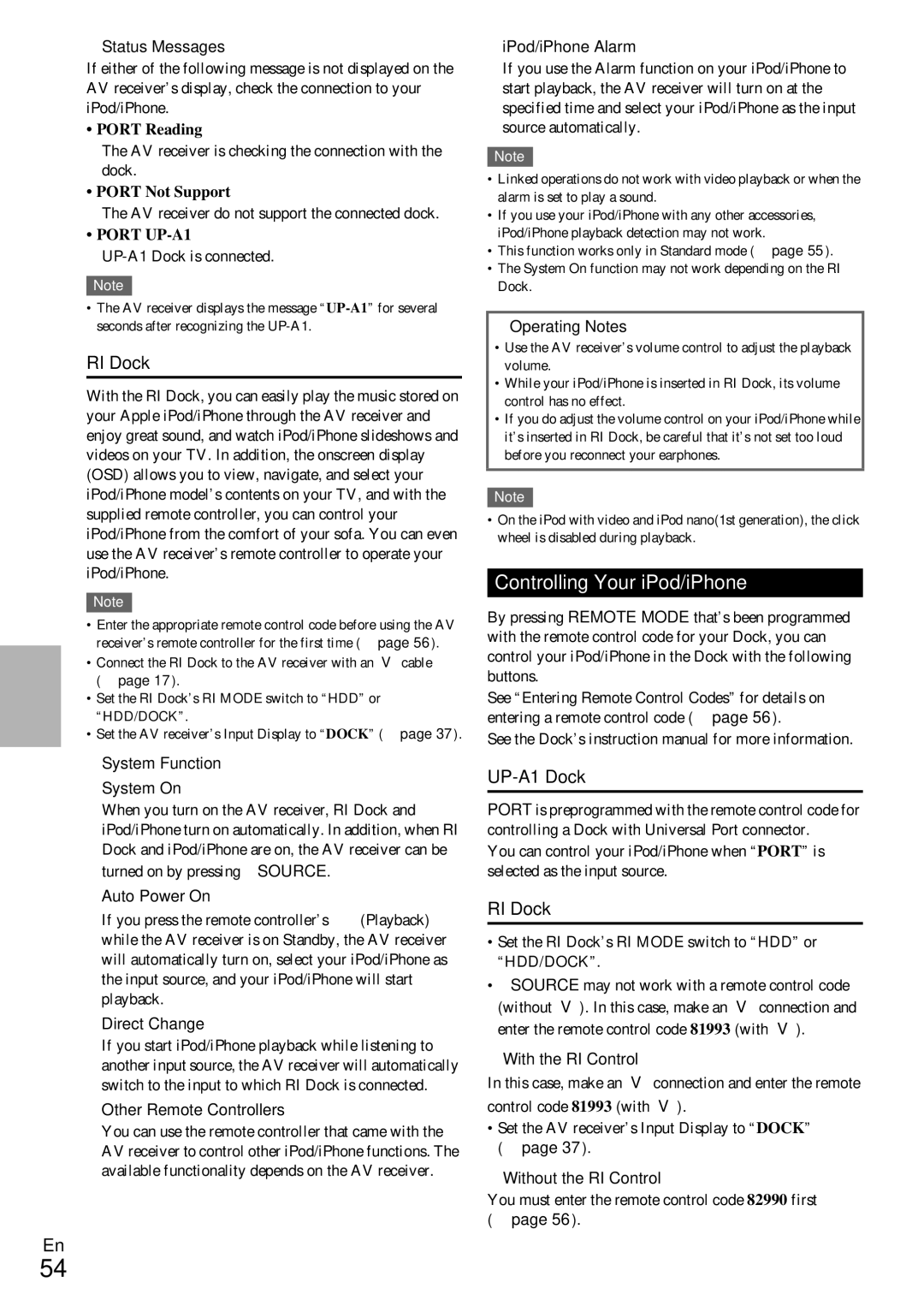 Onkyo TX-NR509 instruction manual Controlling Your iPod/iPhone, RI Dock 