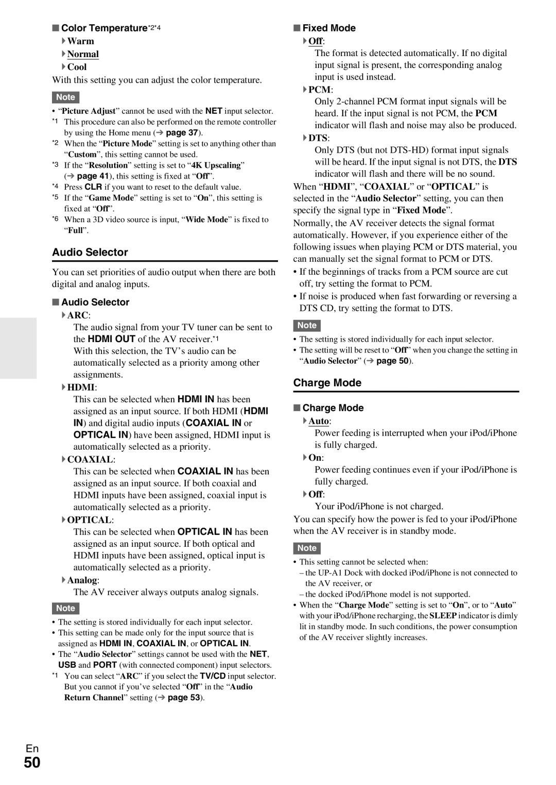 Onkyo TX-NR579 instruction manual Audio Selector, Charge Mode 