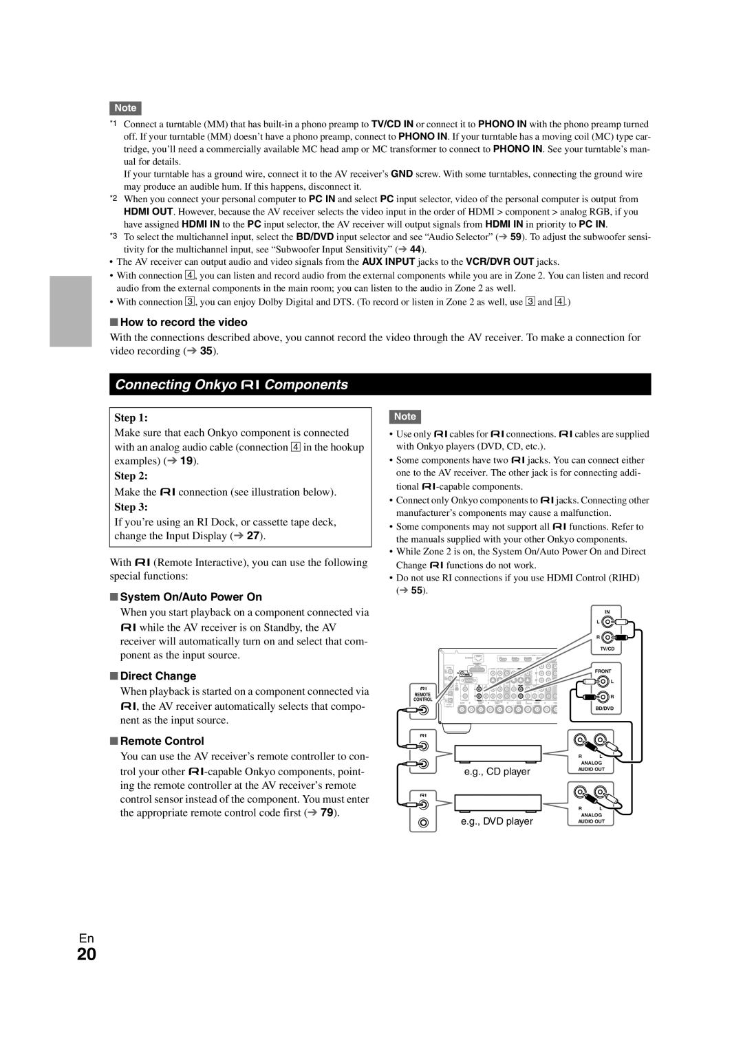 Onkyo TX-NR708 instruction manual Connecting Onkyo uComponents, How to record the video, Direct Change, Remote Control 