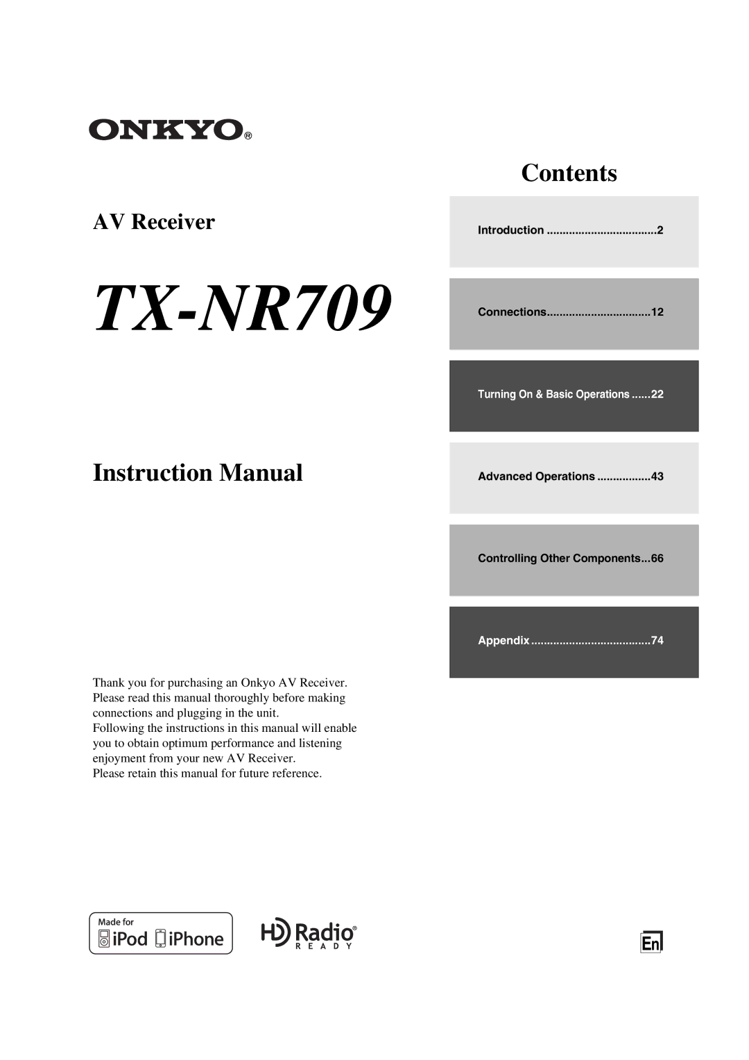 Onkyo TX-NR709 instruction manual 