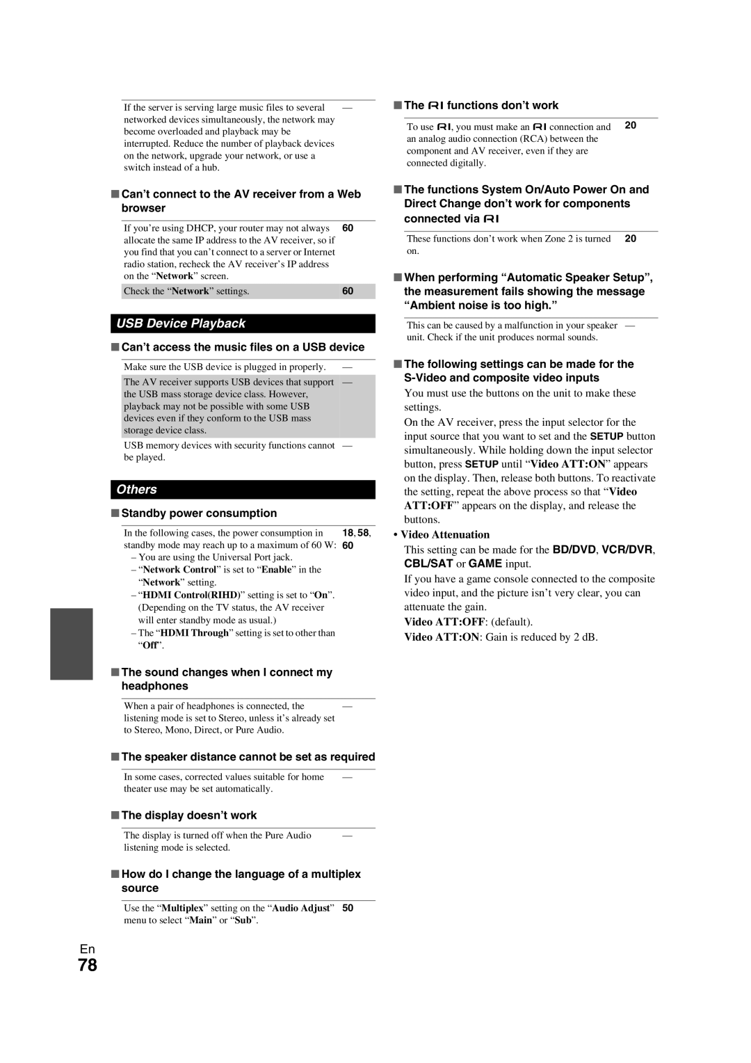 Onkyo TX-NR709 instruction manual USB Device Playback, Others 