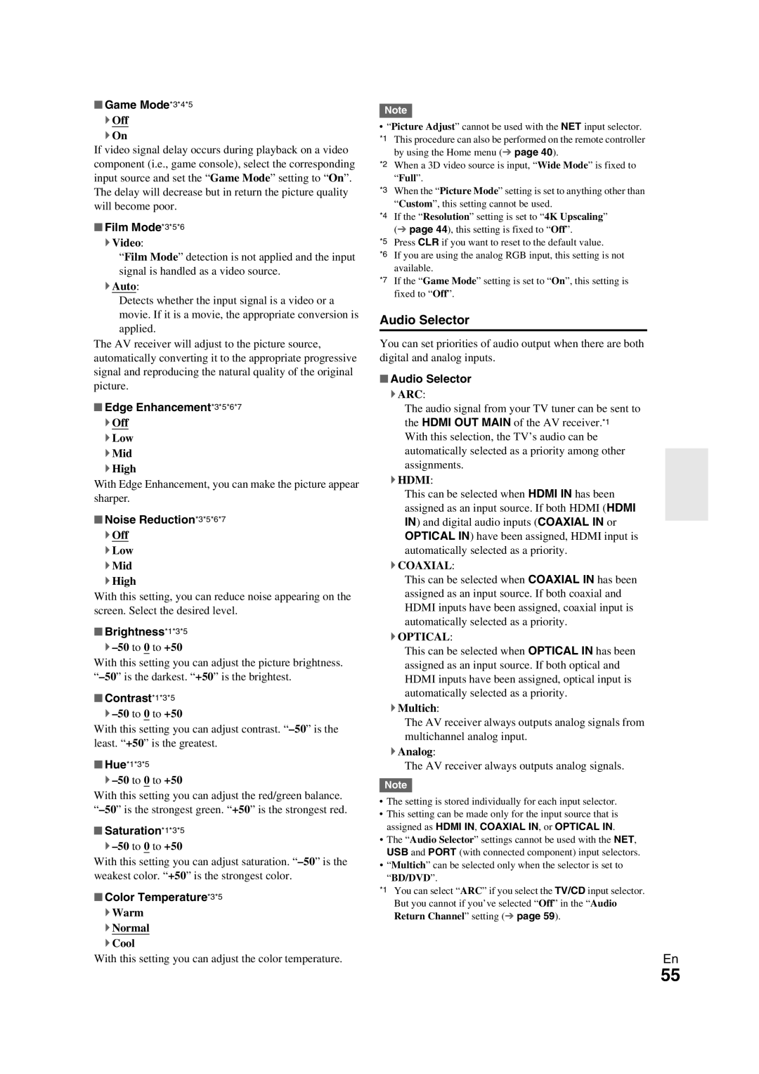 Onkyo TX-NR709 instruction manual Audio Selector 