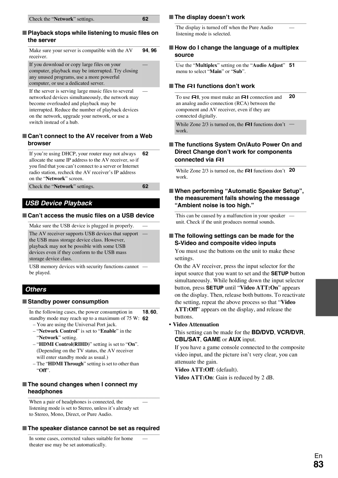 Onkyo TX-NR809 instruction manual USB Device Playback, Others 