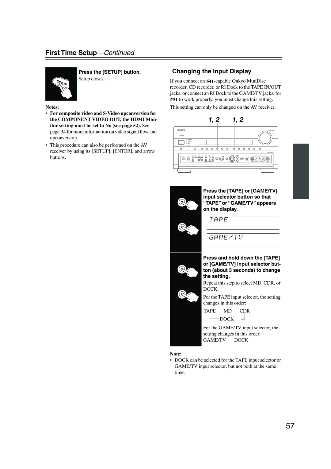 Onkyo TX-NR905 instruction manual Changing the Input Display 