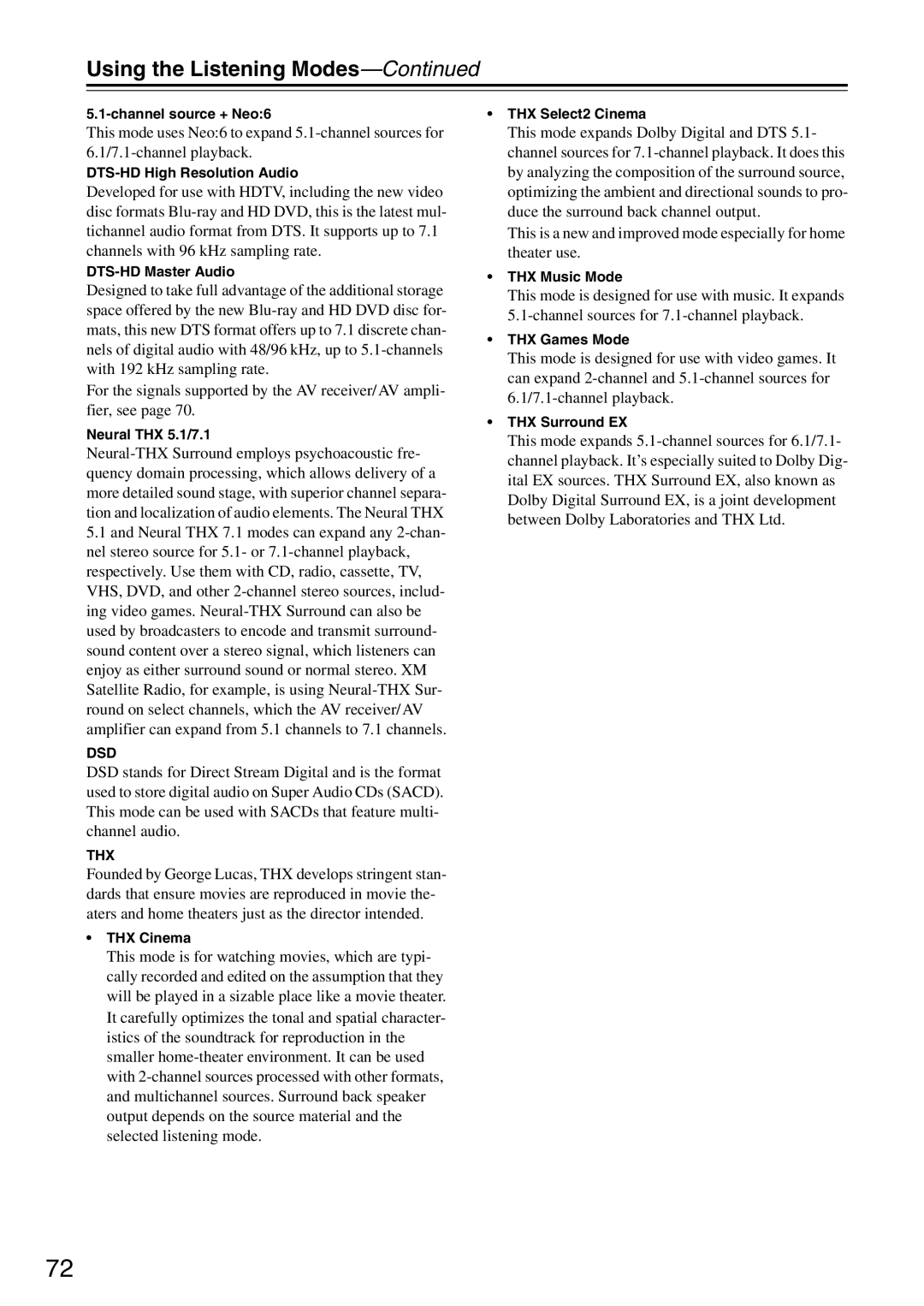 Onkyo TX-SA705 instruction manual Dsd 