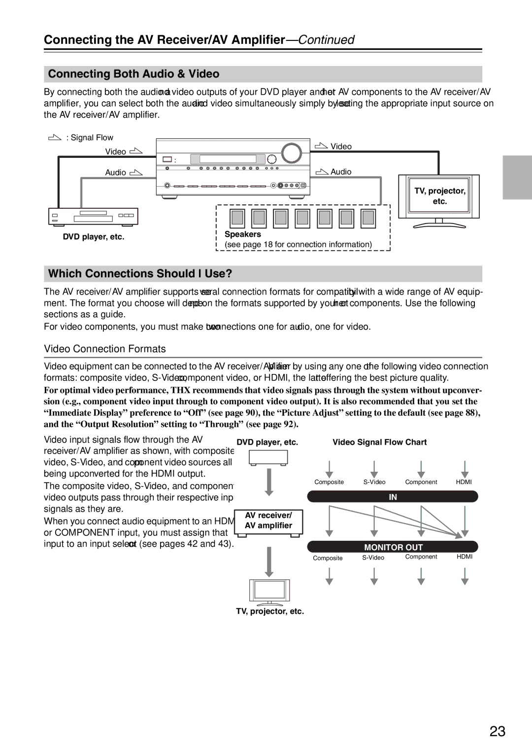 Onkyo TX-SA706 instruction manual Connecting Both Audio & Video, Which Connections Should I Use?, Video Connection Formats 