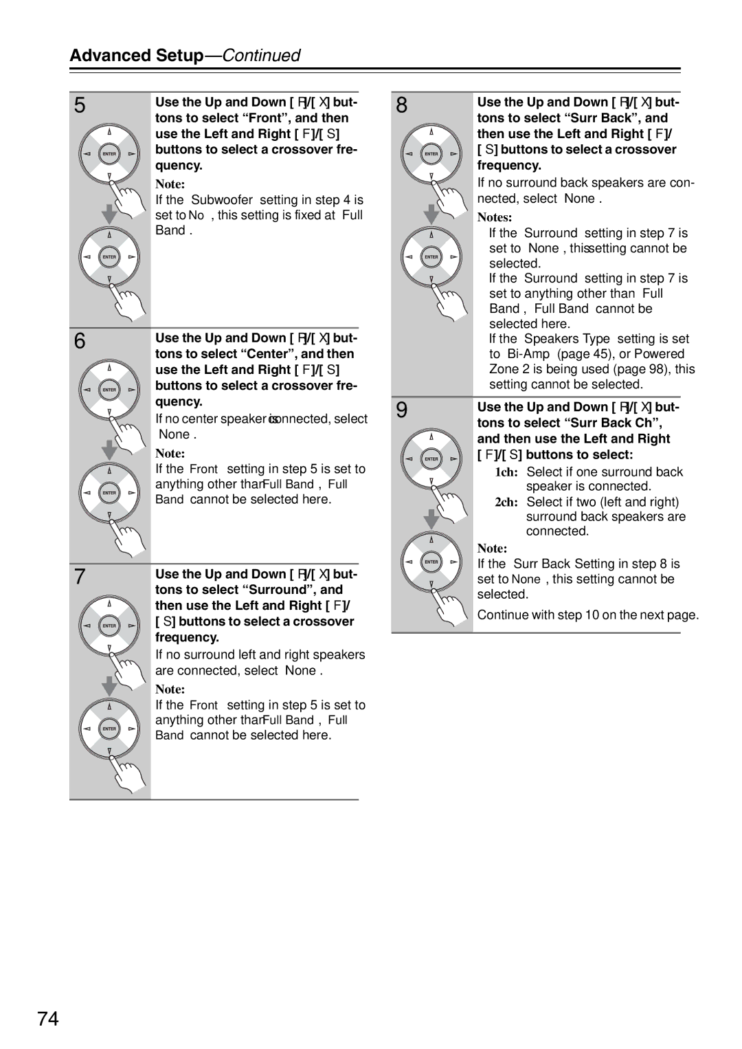 Onkyo TX-SA706 instruction manual If no center speaker is connected, select 