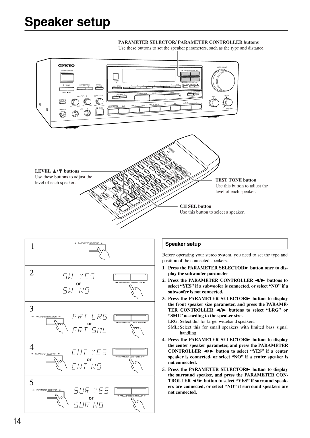 Onkyo TX-SE550 appendix Speaker setup 