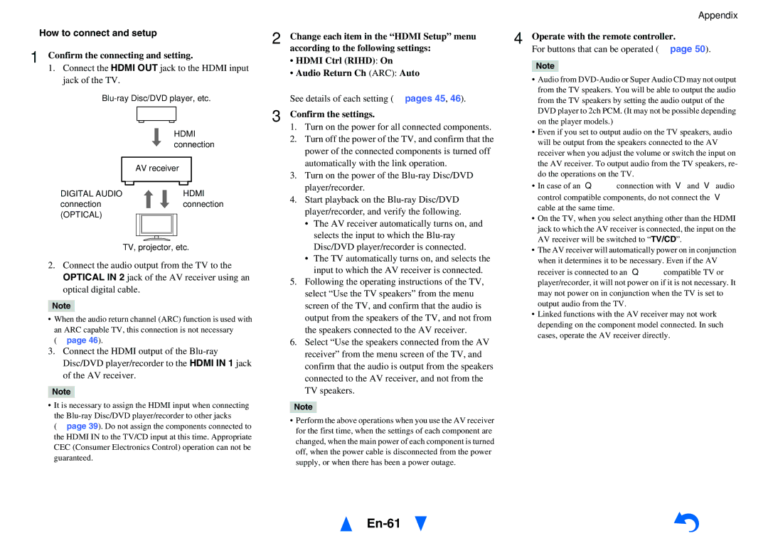 Onkyo TX-SR313 instruction manual En-61, How to connect and setup, Confirm the connecting and setting, Confirm the settings 