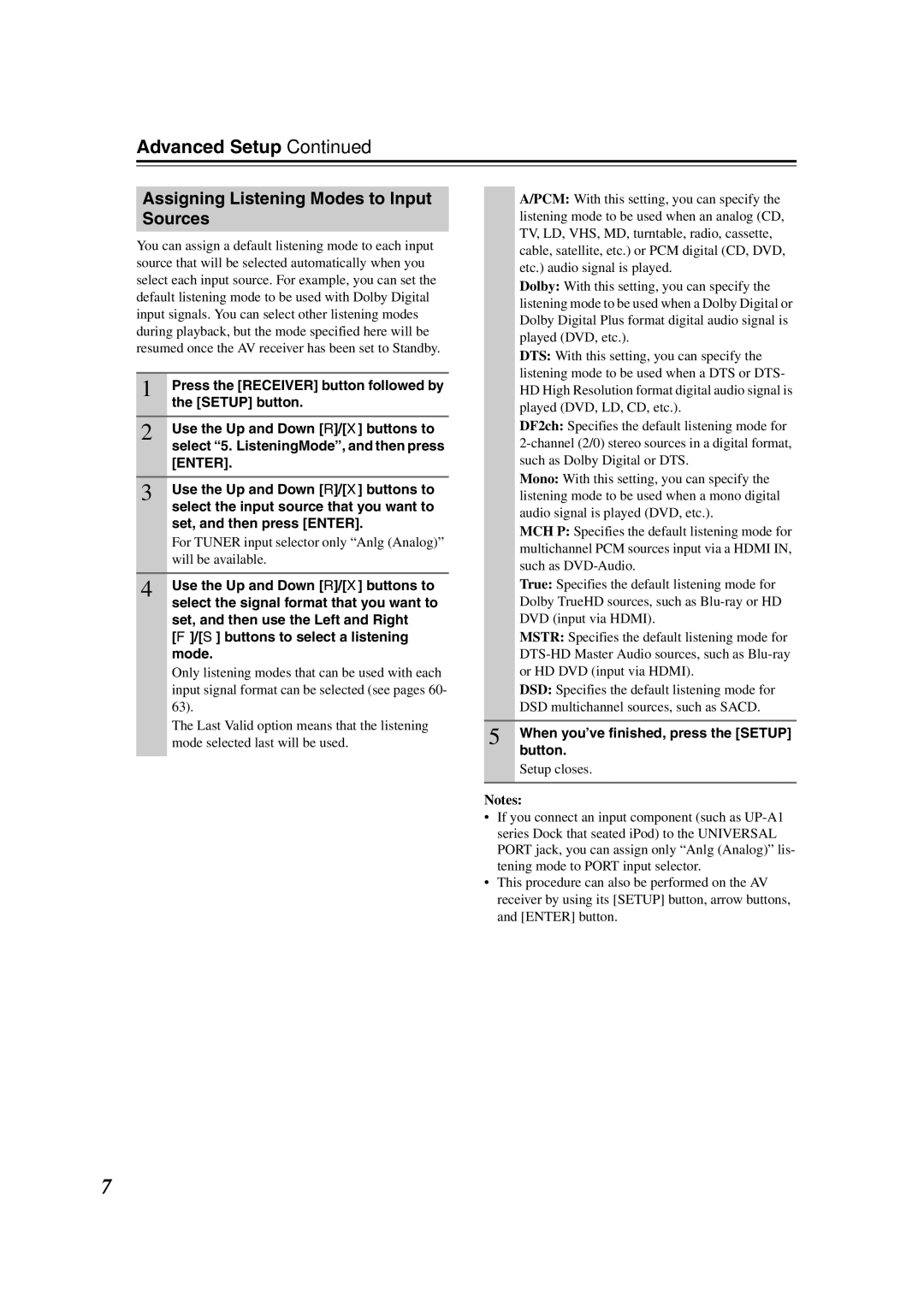 Onkyo TX-SR577, SR507 instruction manual Assigning Listening Modes to Input Sources 