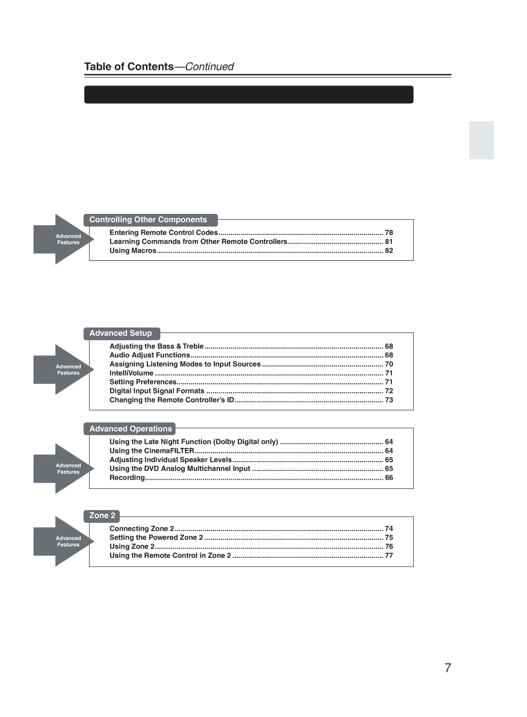 Onkyo TX-SR603X instruction manual Table of Contents 