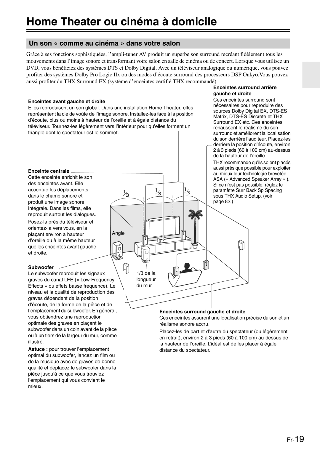 Onkyo TX-SR705 manual Home Theater ou cinéma à domicile, Un son « comme au cinéma » dans votre salon 