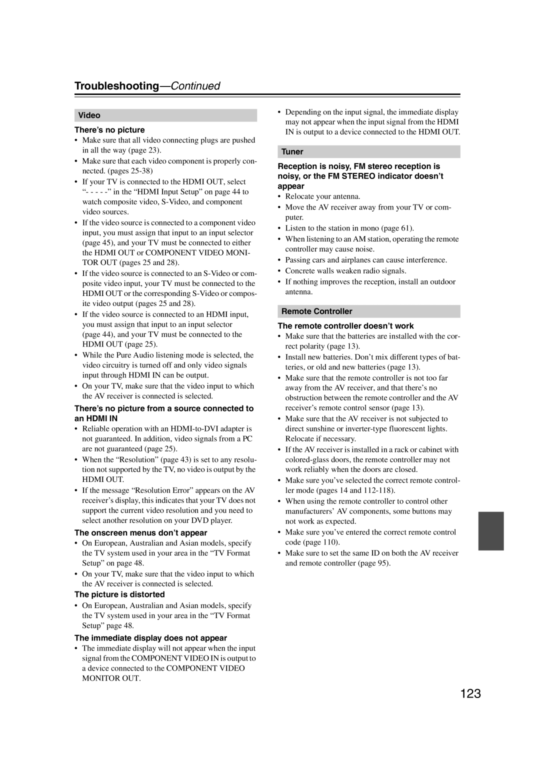 Onkyo TX-SR707 instruction manual 123 