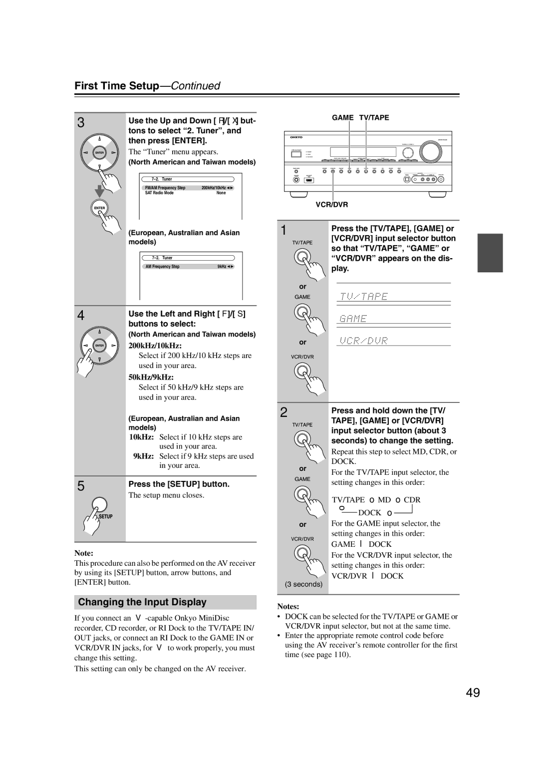 Onkyo TX-SR707 instruction manual Changing the Input Display 