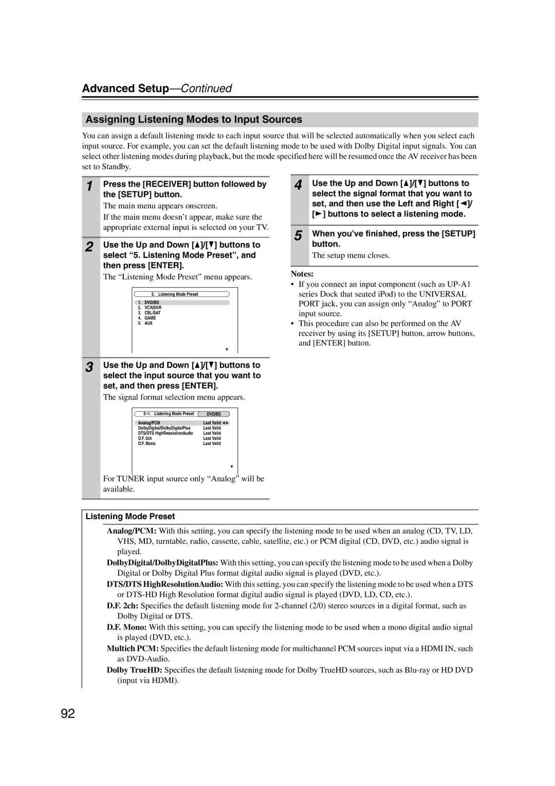 Onkyo TX-SR707 instruction manual Assigning Listening Modes to Input Sources 