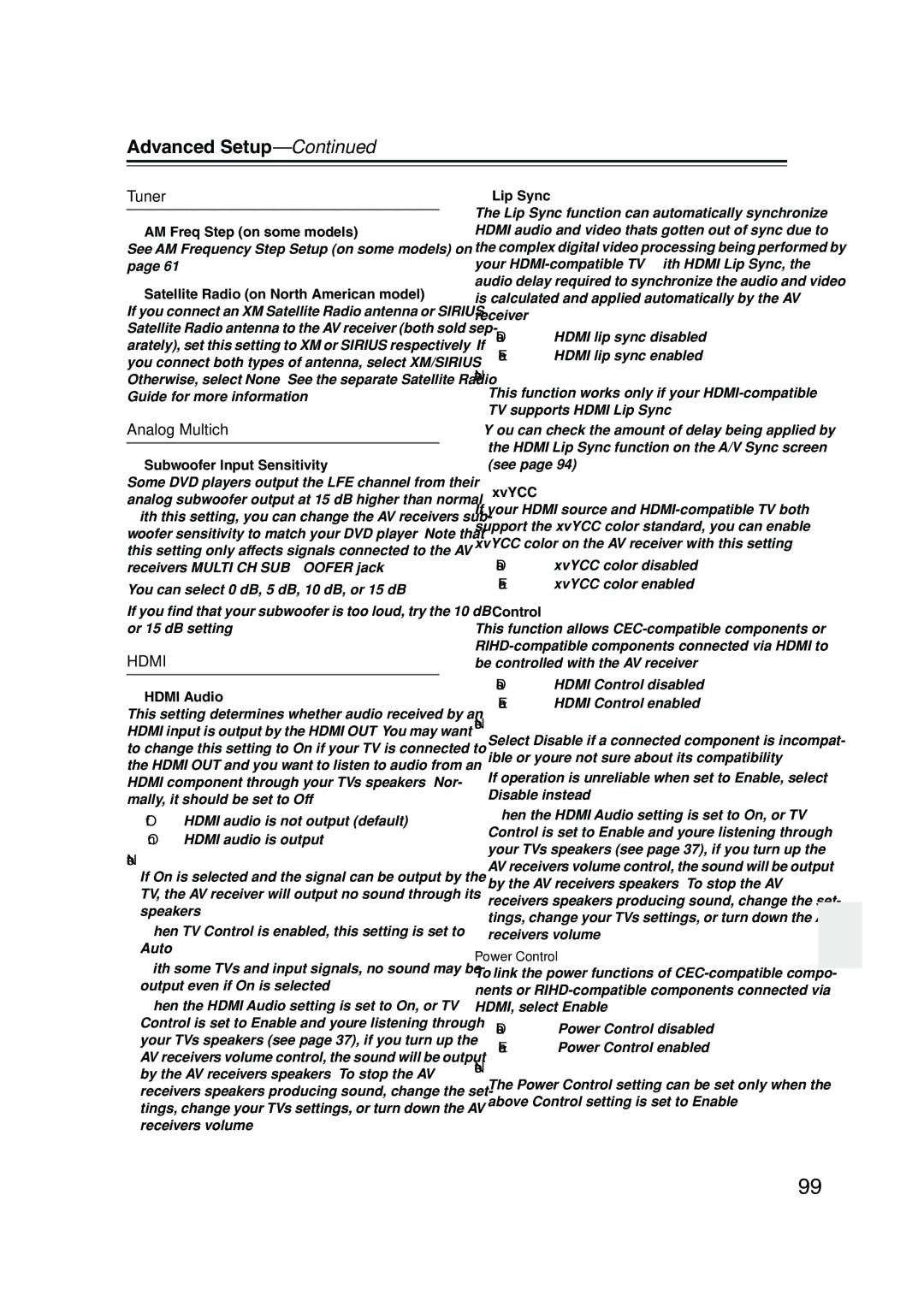 Onkyo TX-SR805, TX-SR875 instruction manual Analog Multich 