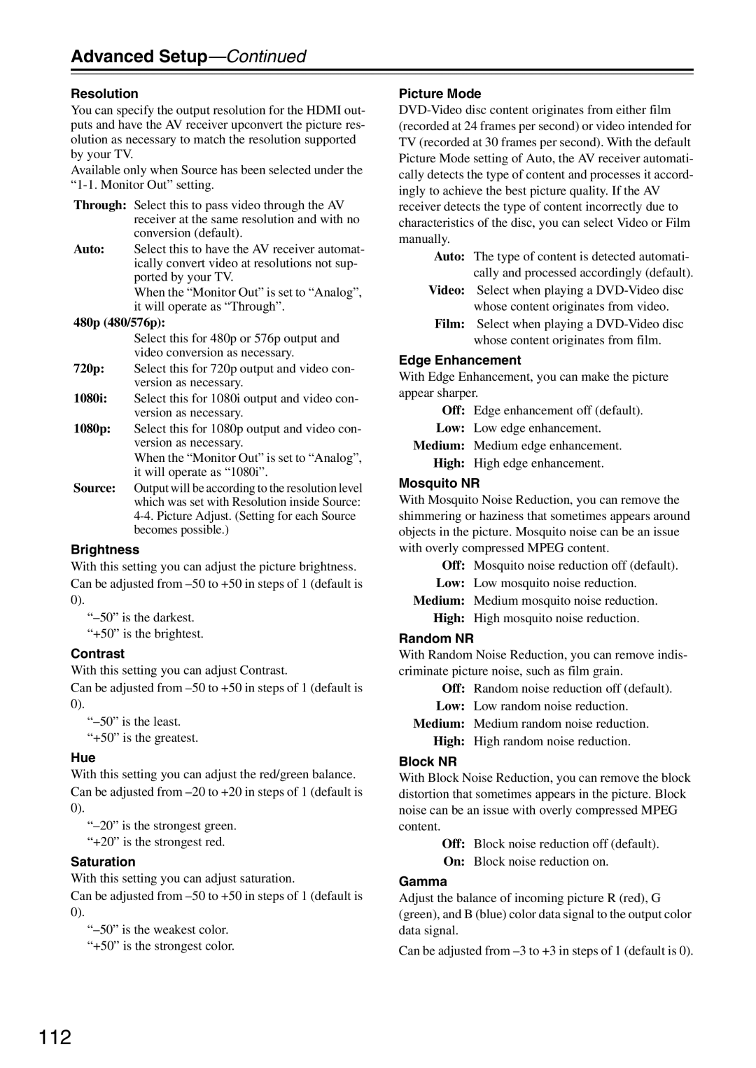 Onkyo TX-SR876 instruction manual 112 