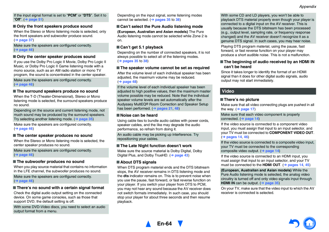 Onkyo TXNR525 instruction manual En-64, Video 