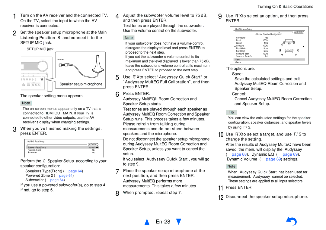 Onkyo TXNR828 instruction manual En-28, Enter 