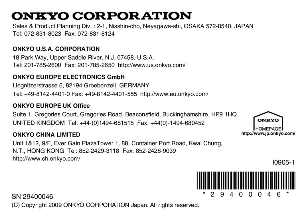 Onkyo UP-HT1, I0905-1, 29400046 instruction manual Fr-24 