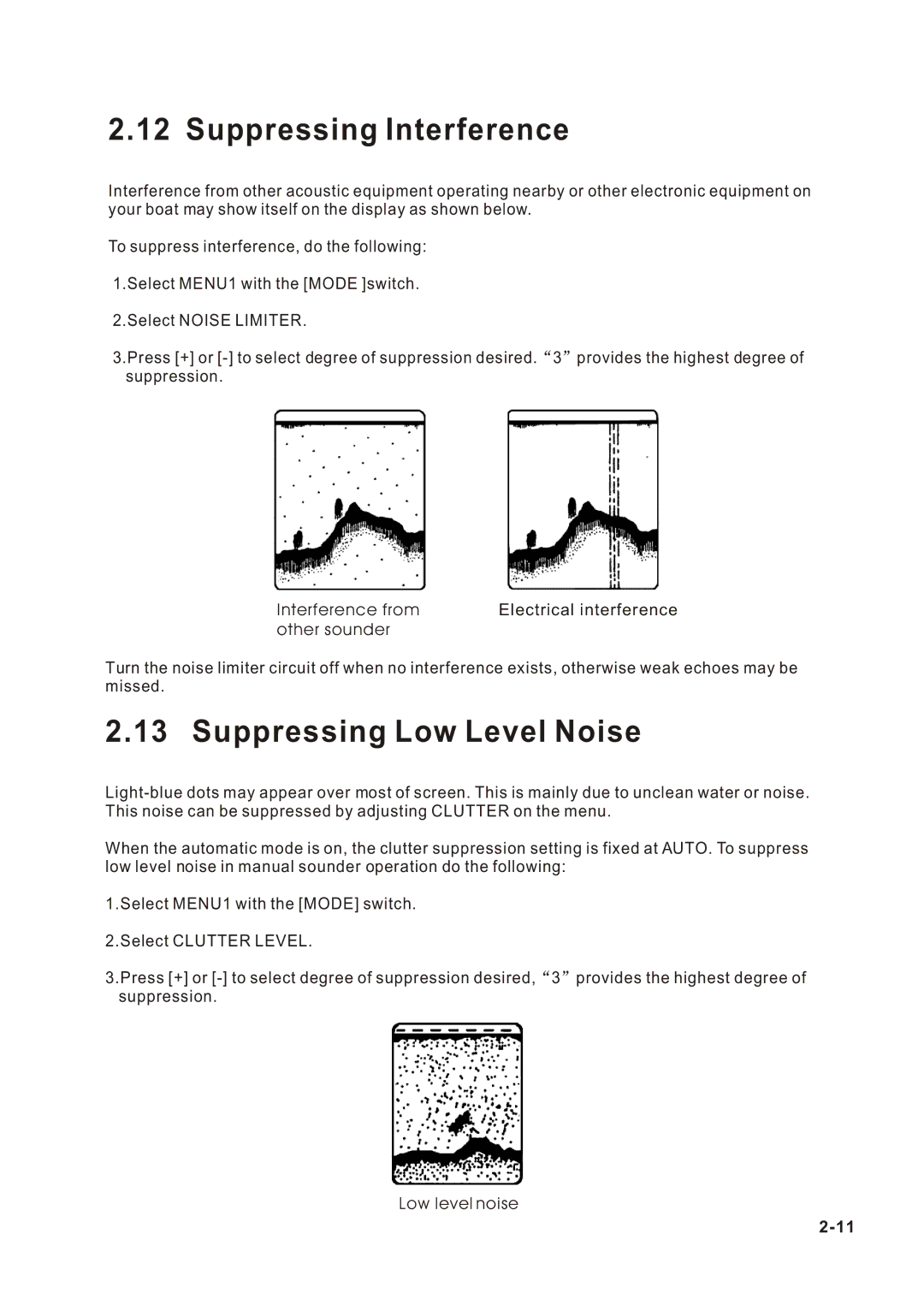 Onwa KF-667 manual Suppressing Interference, Suppressing Low Level Noise 