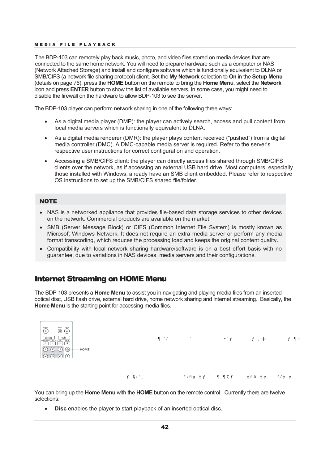 OPPO Digital BDP-103 user manual Internet Streaming on Home Menu 