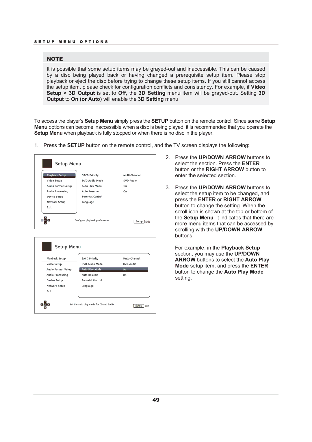 OPPO Digital BDP-103 user manual T U P M E N U O P T I O N S 