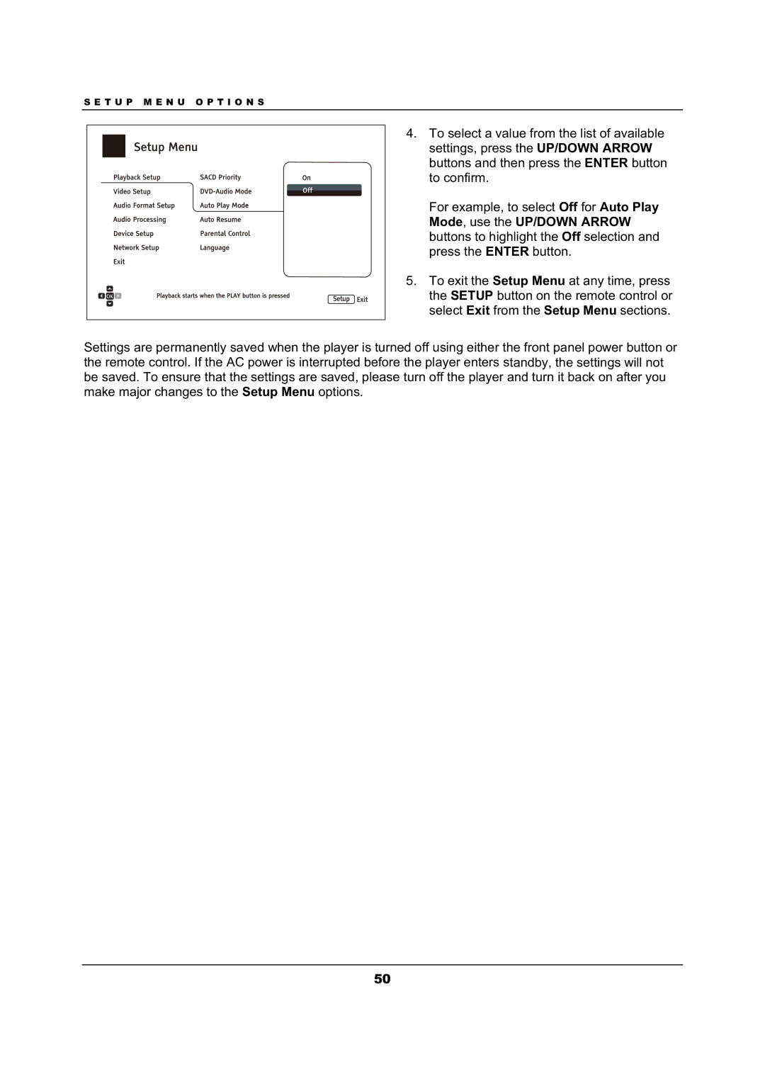 OPPO Digital BDP-103 user manual T U P M E N U O P T I O N S 