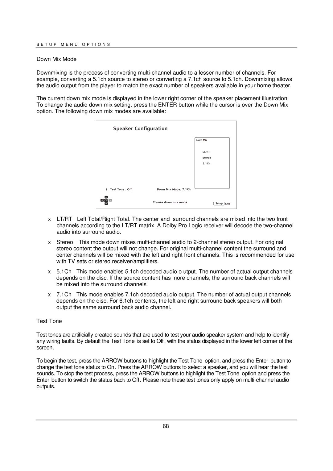 OPPO Digital BDP-103 user manual Down Mix Mode 