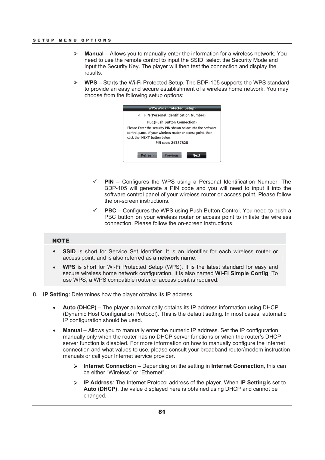 OPPO Digital BDP-105 user manual T U P M E N U O P T I O N S 