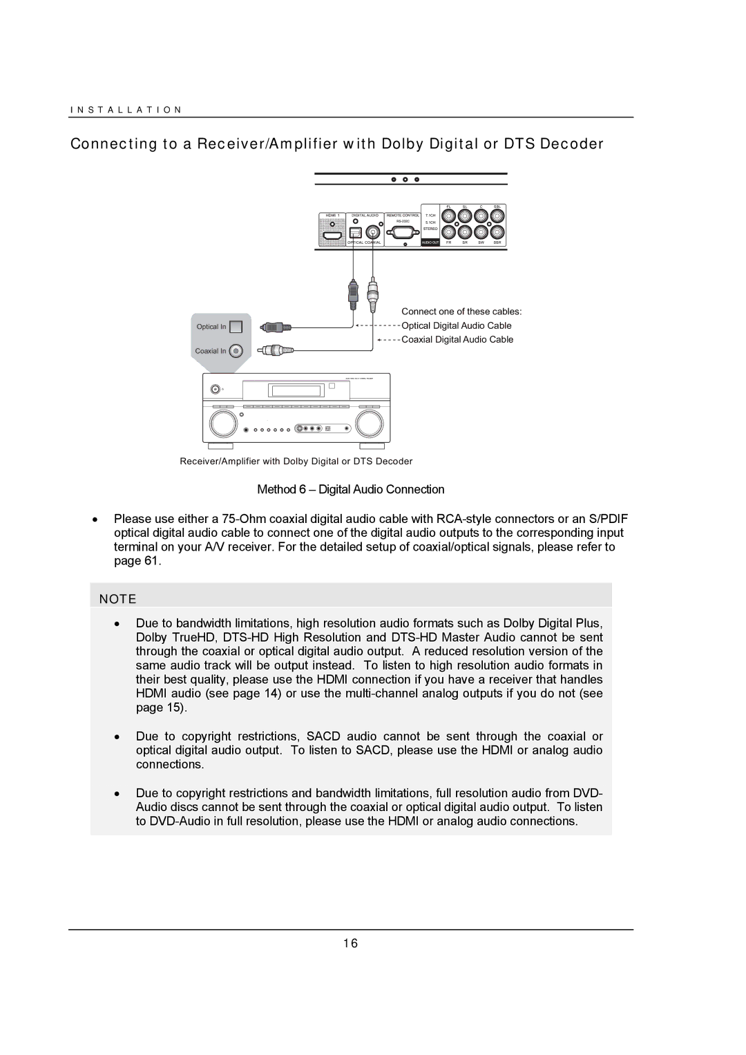 OPPO Digital BDP-93 user manual Connect one of these cables 