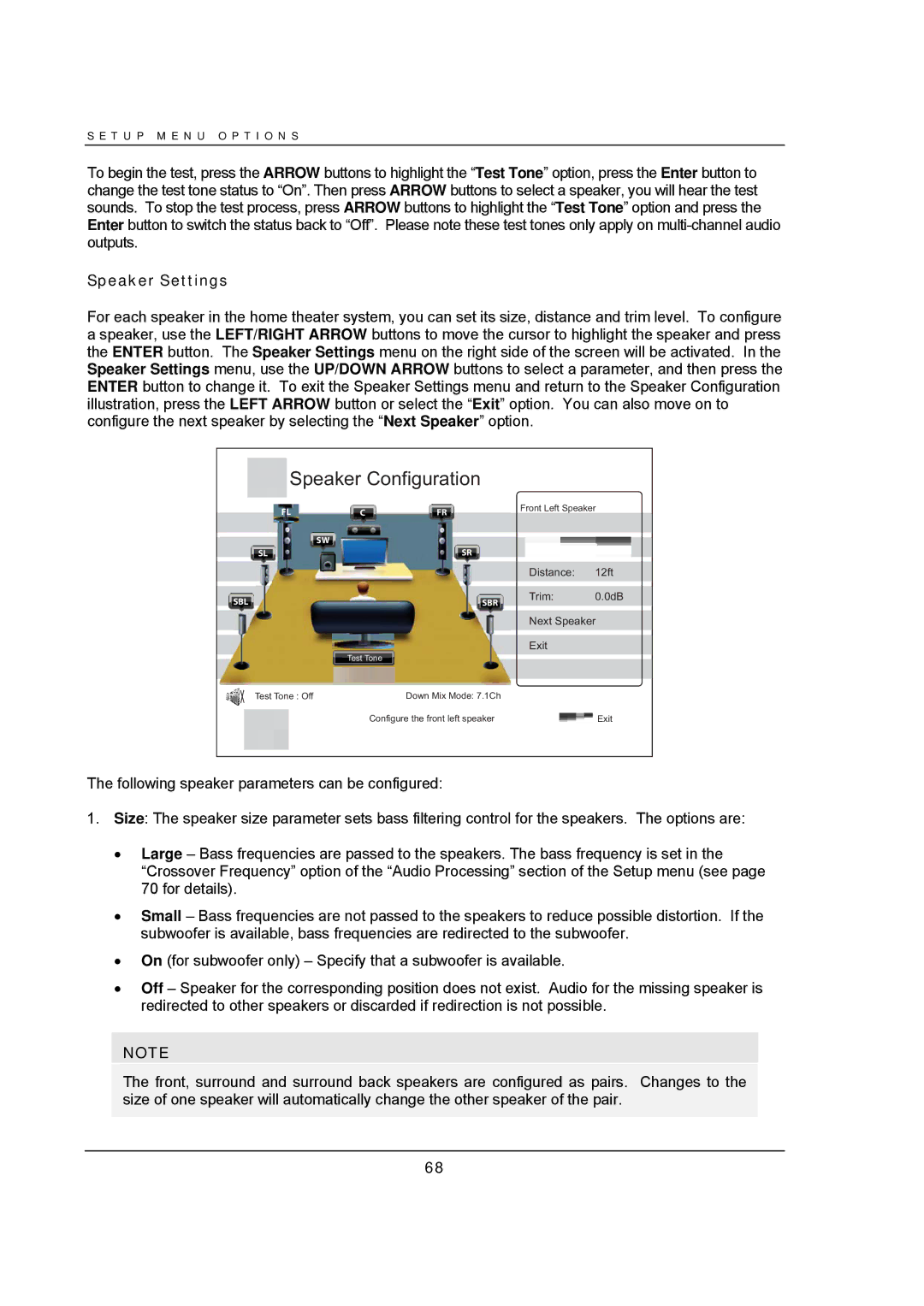 OPPO Digital BDP-93 user manual Speaker Configuration, Speaker Settings 