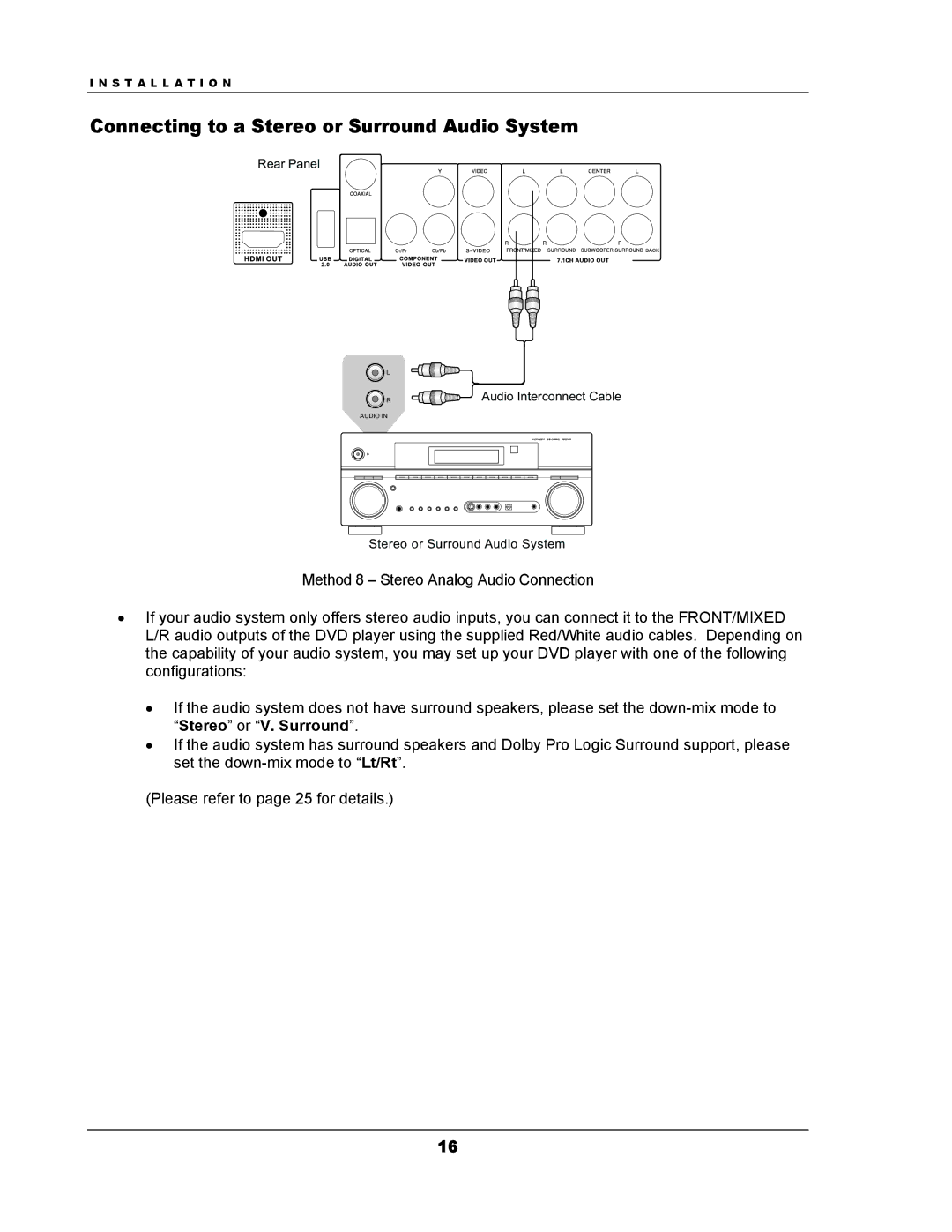 OPPO Digital DV-983H user manual Connecting to a Stereo or Surround Audio System 